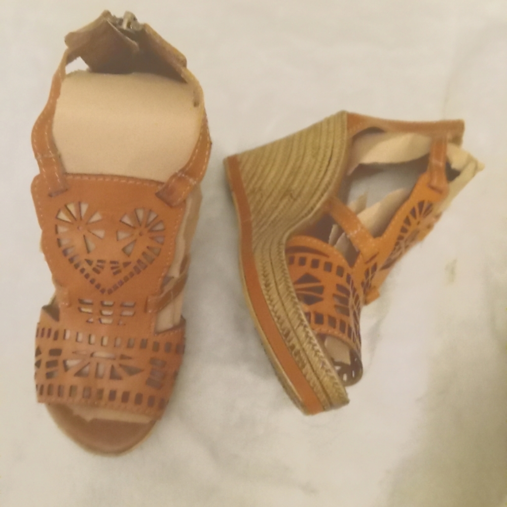 Leather hand made wedges